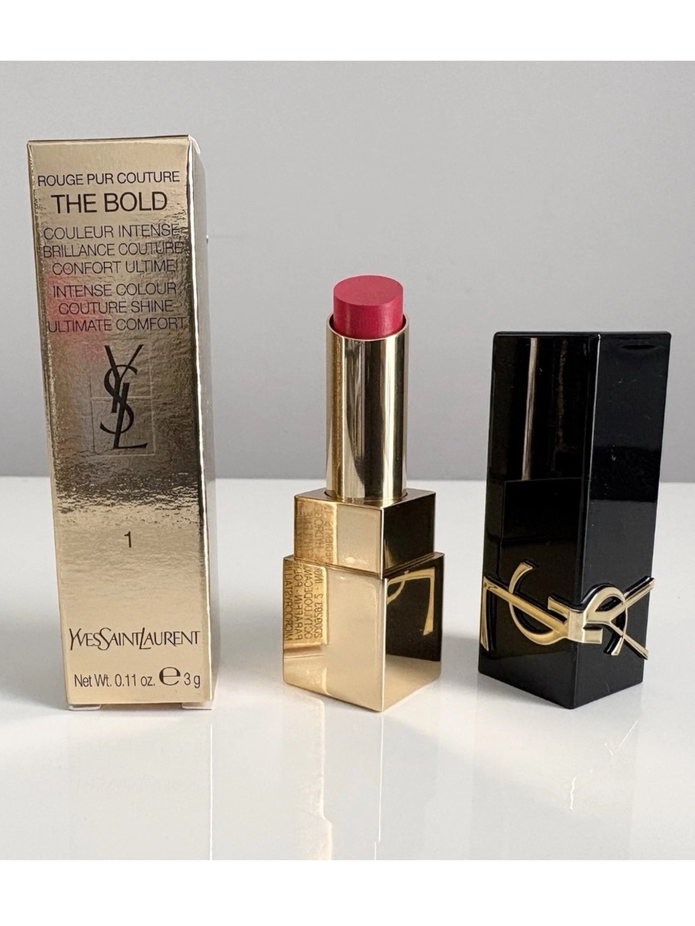 YSL Rouge Pur Couture Red THE BOLD #1 LE ROUGE 0.11oz 3g Yves Saint Laurent NEW